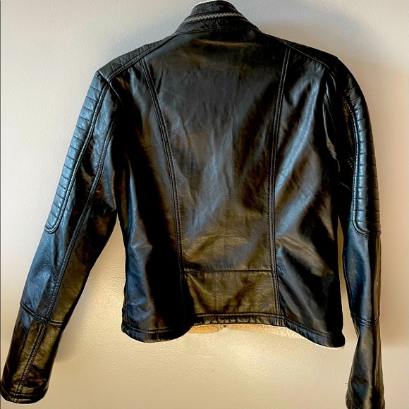 CHAPS ladies black pleather jacket M - Picture 2 of 7